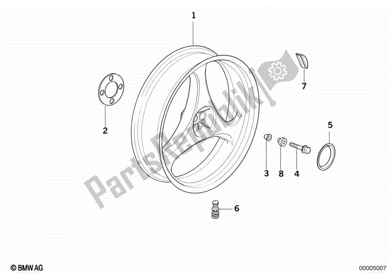 Todas las partes para Llanta De Fundición, Trasera de BMW K 75C 750 1985 - 1990