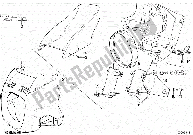 Todas las partes para Panel De Acabado De La Cabina de BMW K 75C 750 1985 - 1990