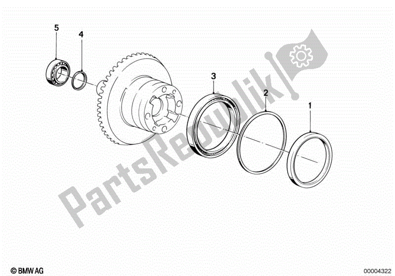 Todas las partes para Anillos Espaciadores Y Crowngear de BMW K 75C 750 1985 - 1990