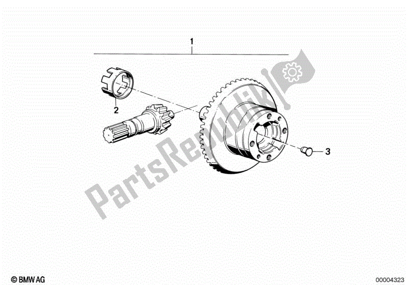 All parts for the Differential Gear Set of the BMW K 75C 750 1985 - 1990