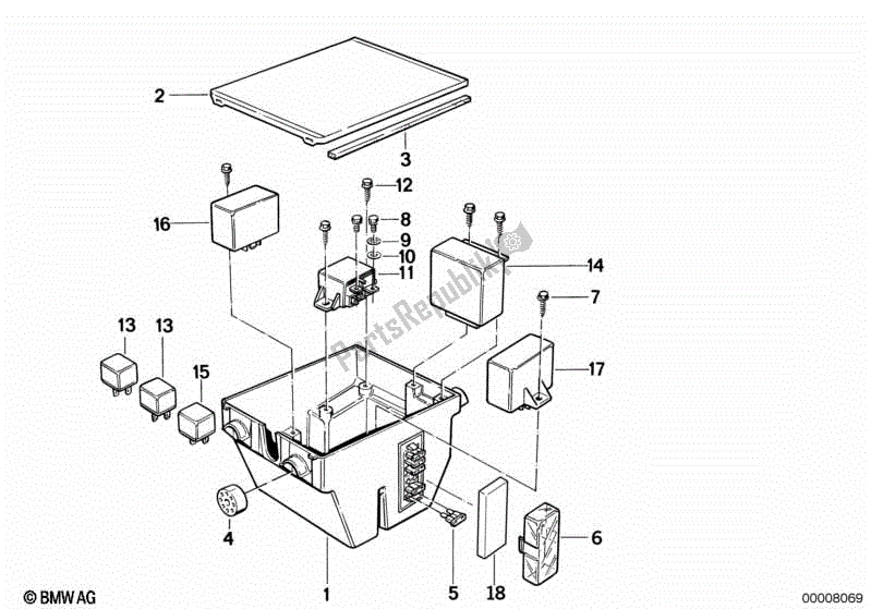 Todas las partes para Caja De Fusibles de BMW K 75C 750 1985 - 1990