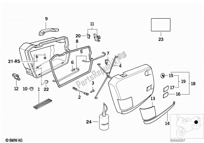 Todas las partes para Caja Integral Piezas Individuales de BMW K 75C 750 1985 - 1990