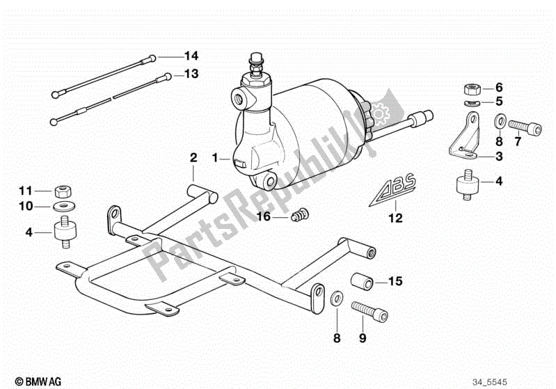 All parts for the Pressure Modulator Abs I of the BMW K 75C 750 1985 - 1990