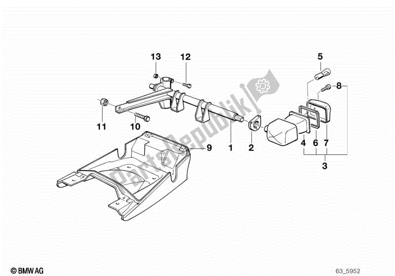 All parts for the Priority Vehicle Light Mounting Parts of the BMW K 75C 750 1985 - 1990