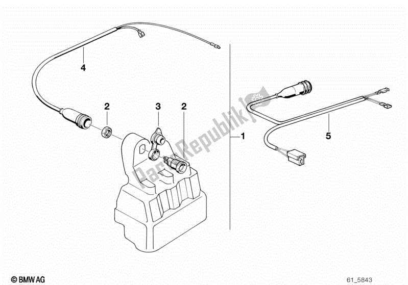 All parts for the Retrofit Kit, Socket of the BMW K 75C 750 1985 - 1990