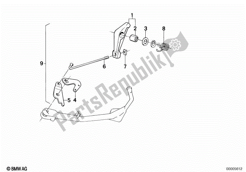 All parts for the Side Stand of the BMW K 75C 750 1985 - 1990