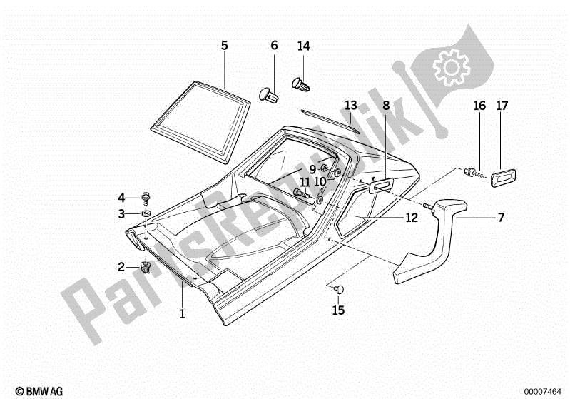 All parts for the Tail Part Upper of the BMW K 75C 750 1985 - 1990