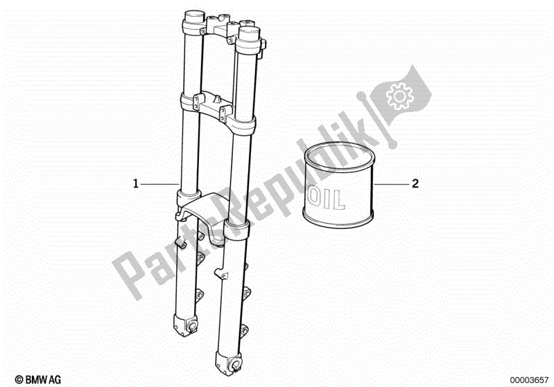 All parts for the Telescope-fork of the BMW K 75C 750 1985 - 1990