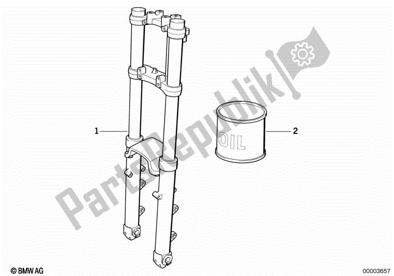 Todas las partes para Tenedor-telescopio de BMW K 75C 750 1985 - 1990