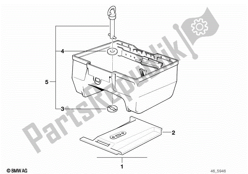 Todas las partes para Topcase 22 L Piezas De Montaje de BMW K 75C 750 1985 - 1990