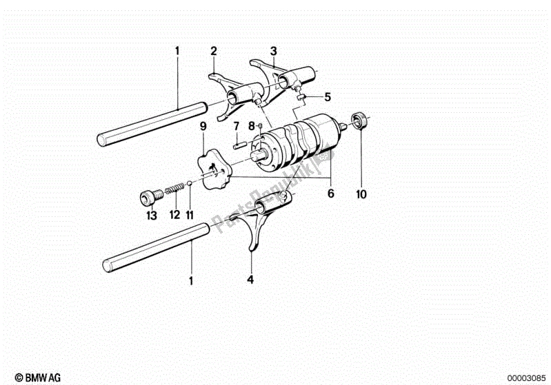 All parts for the 5-speed Transmission - Gearshift of the BMW K 75 RT 750 1989 - 1995