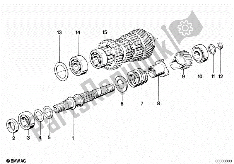 Todas las partes para Eje De Transmisión De 5 Velocidades de BMW K 75 RT 750 1989 - 1995