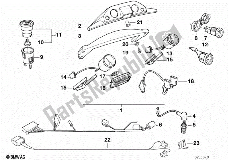 Todas las partes para Soporte De Tablero de BMW K 75 RT 750 1989 - 1995