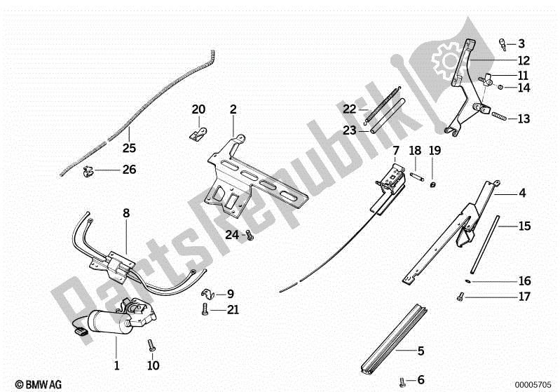 Todas las partes para Parabrisas Eléctricamente Ajustable de BMW K 75 RT 750 1989 - 1995