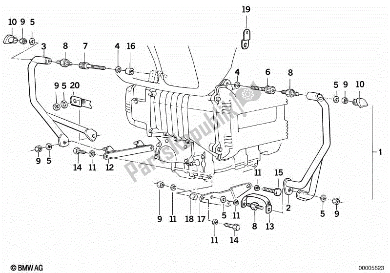 Todas las partes para Barra De Protección Del Motor de BMW K 75 RT 750 1989 - 1995