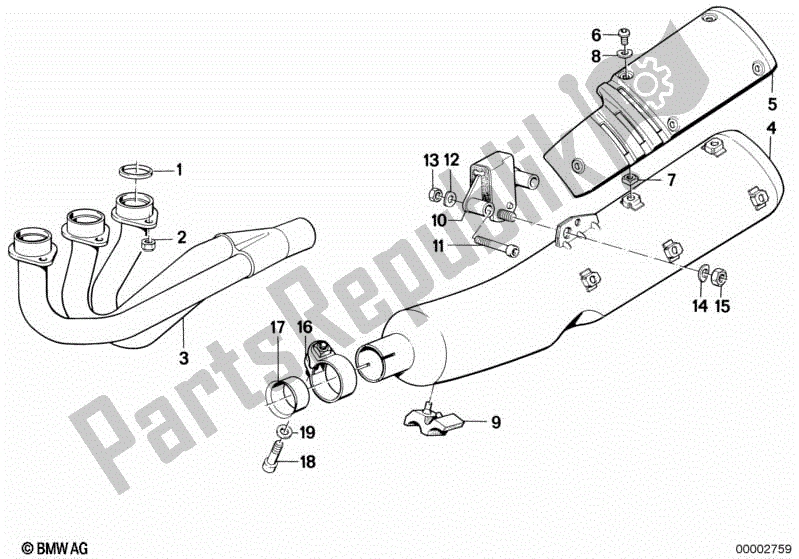 Wszystkie części do System Wydechowy BMW K 75 RT 750 1989 - 1995