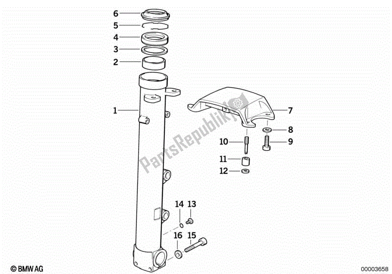 All parts for the Fork Slider of the BMW K 75 RT 750 1989 - 1995