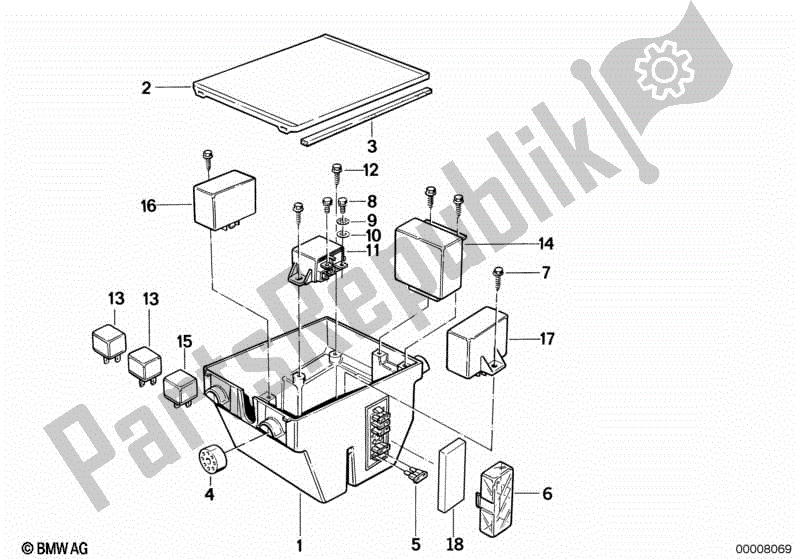 Todas las partes para Caja De Fusibles de BMW K 75 RT 750 1989 - 1995