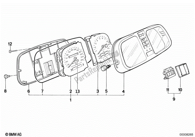 Todas las partes para Instrumentos de BMW K 75 RT 750 1989 - 1995