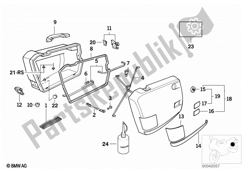 Todas las partes para Caja Integral Piezas Individuales de BMW K 75 RT 750 1989 - 1995