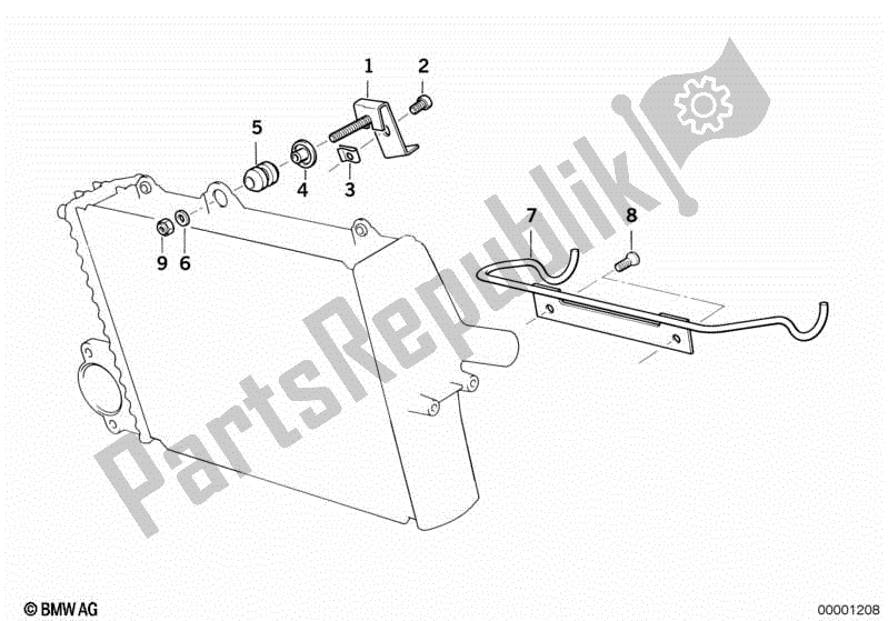 Todas las partes para Piezas De Montaje F Radiador de BMW K 75 RT 750 1989 - 1995