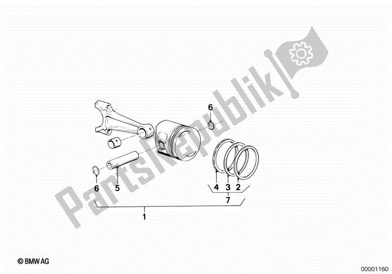 Todas las partes para Pistón de BMW K 75 RT 750 1989 - 1995