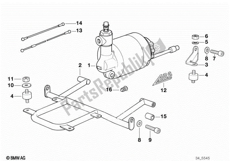 Todas las partes para Modulador De Presión Abs I de BMW K 75 RT 750 1989 - 1995