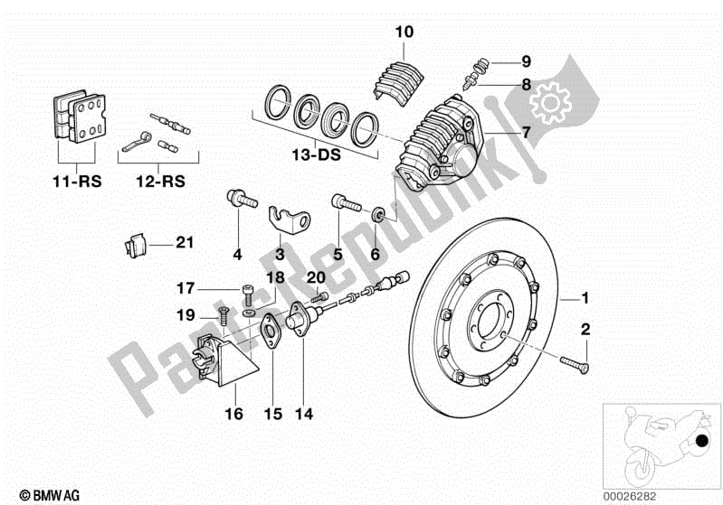 Todas las partes para Freno De Rueda Trasera, Abs de BMW K 75 RT 750 1989 - 1995