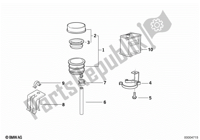 Todas las partes para Freno De Rueda Trasera, Depósito De Líquido de BMW K 75 RT 750 1989 - 1995