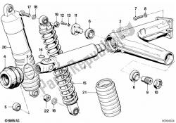 Rear wheel swinging arm mounting parts