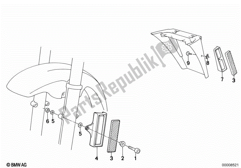 Todas las partes para Reflectores de BMW K 75 RT 750 1989 - 1995