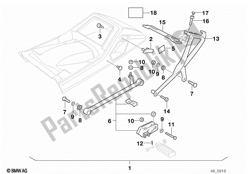 Toutes les pièces pour le Kit De Mise à Niveau, Support De Top Case du BMW K 75 RT 750 1989 - 1995