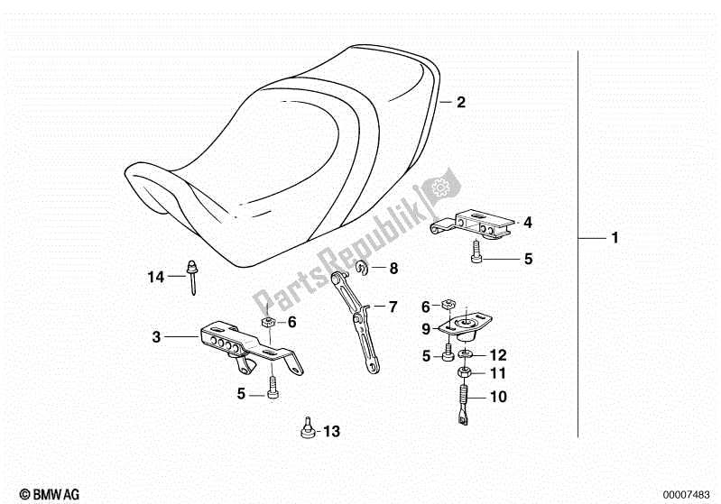 Todas las partes para Sillín Asiento Doble de BMW K 75 RT 750 1989 - 1995