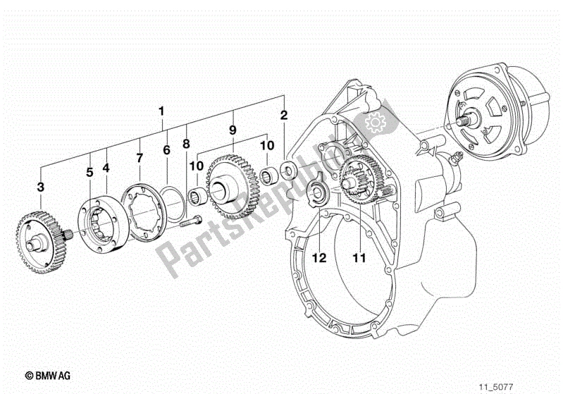 Todas las partes para Embrague Unidireccional De Arranque / Eje Reductor de BMW K 75 RT 750 1989 - 1995