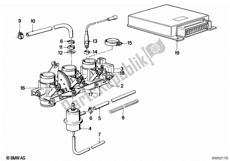 Todas las partes para Conjunto De Caja De Mariposa / Unidad De Control de BMW K 75 RT 750 1989 - 1995