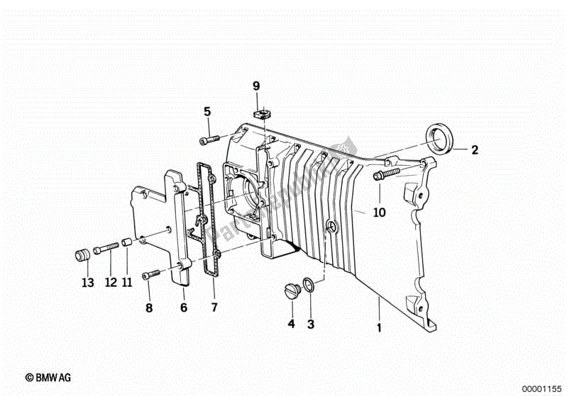 Todas las partes para Cubierta De La Caja De Distribución de BMW K 75 RT 750 1989 - 1995