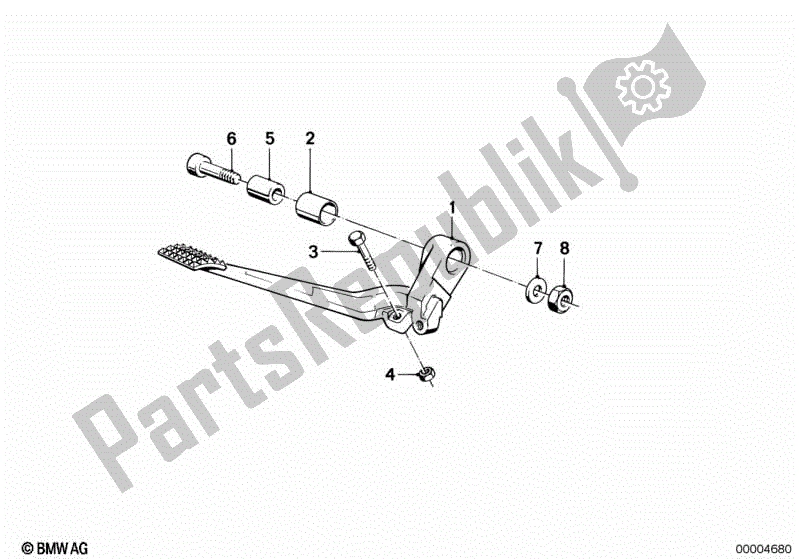 All parts for the Brake Pedal of the BMW K 75S 750 1986 - 1995