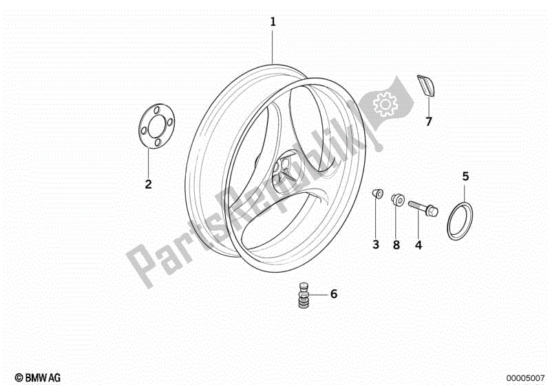 Todas las partes para Llanta De Fundición, Trasera de BMW K 75S 750 1986 - 1995