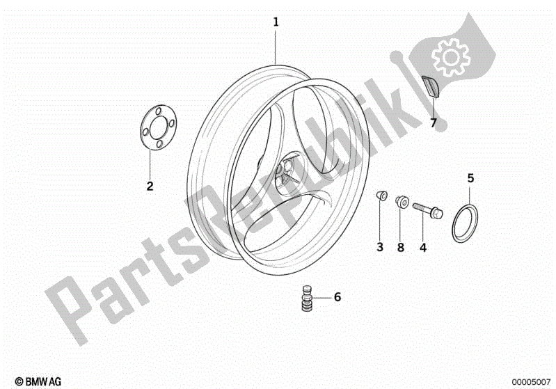 Todas las partes para Llanta De Fundición, Trasera de BMW K 75S 750 1986 - 1995