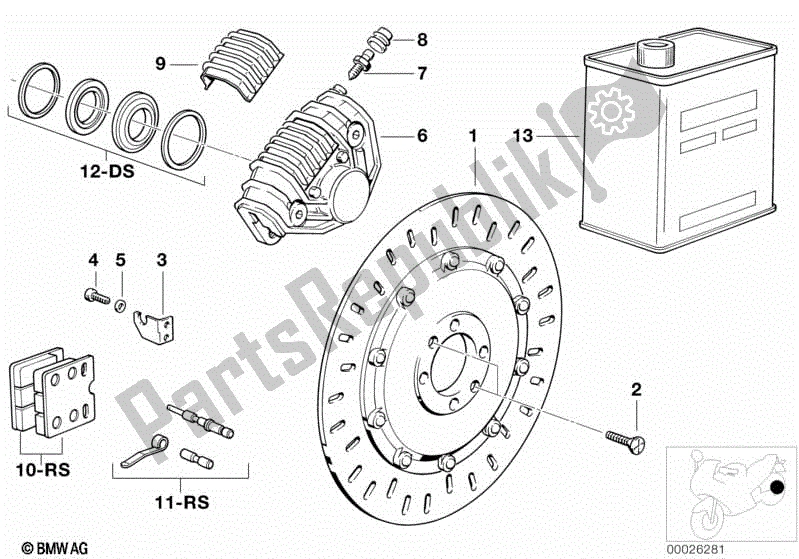 All parts for the Disk Brake, Rear of the BMW K 75S 750 1986 - 1995