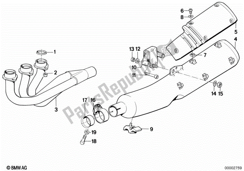 Todas las partes para Sistema De Escape de BMW K 75S 750 1986 - 1995