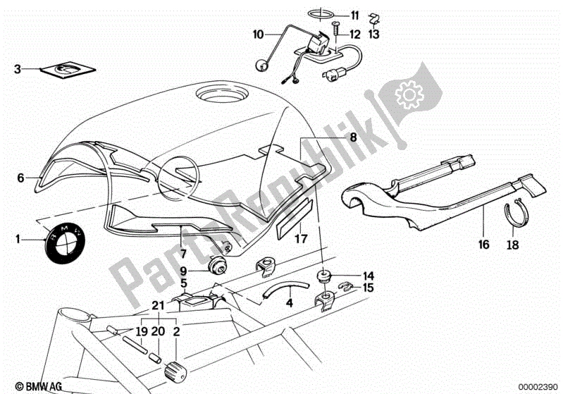 All parts for the Fuel Tank/attaching Parts of the BMW K 75S 750 1986 - 1995
