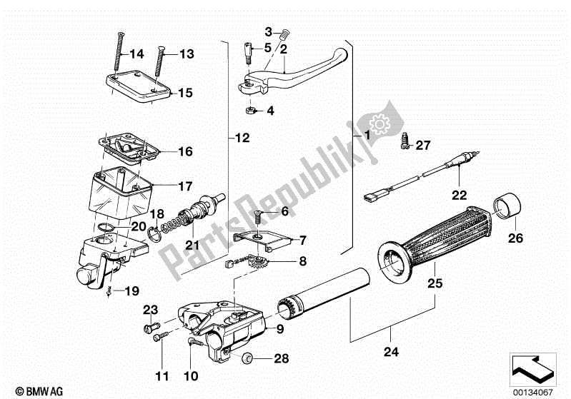 Todas las partes para Unidad De Manejo, Derecha de BMW K 75S 750 1986 - 1995