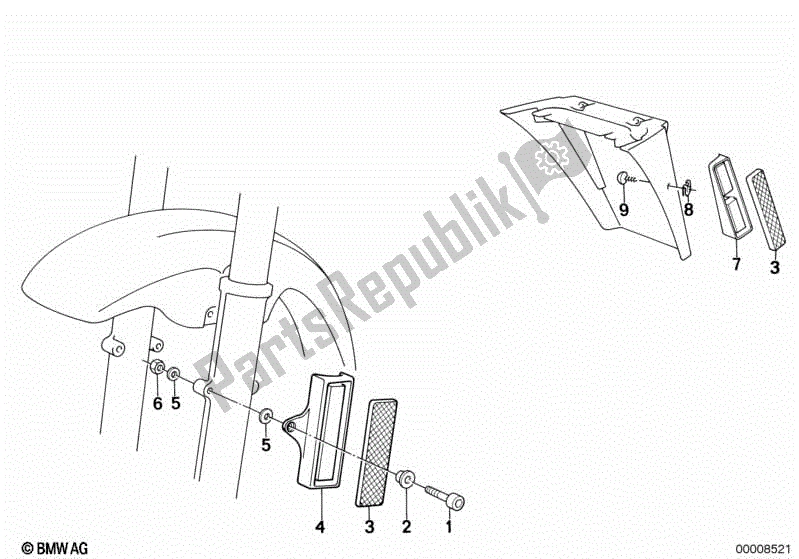 Todas las partes para Reflectores de BMW K 75S 750 1986 - 1995