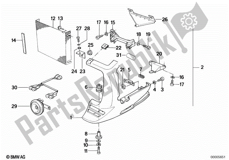 All parts for the Spoiler Front of the BMW K 75S 750 1986 - 1995