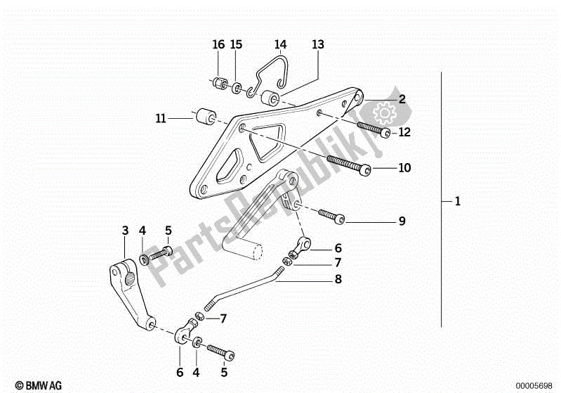 Todas las partes para Reposapiés Suplementario de BMW K 75S 750 1986 - 1995