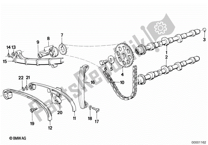 Todas las partes para Engranaje De Distribución - árbol De Levas / Transmisión Por Cadena de BMW K 75S 750 1986 - 1995