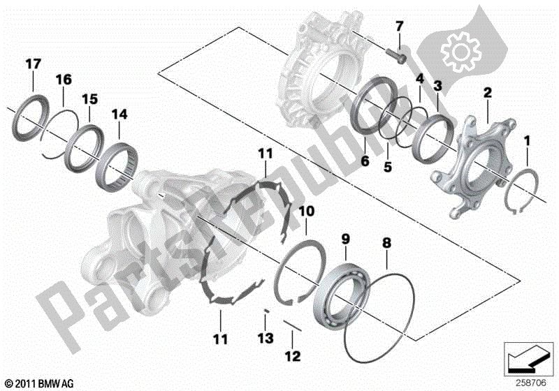 Todas las partes para Cojinete, Tapa De Corona Con Ventilación de BMW R Nine T K 21 2013 - 2016