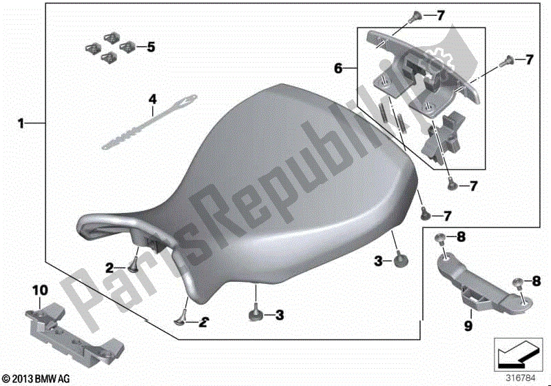 Todas las partes para Banqueta de BMW R Nine T K 21 2013 - 2016