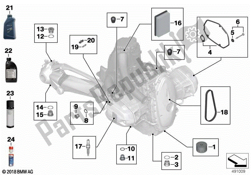 Todas las partes para Aceite De Motor / Servicio De Mantenimiento de BMW R Nine T K 21 2013 - 2016